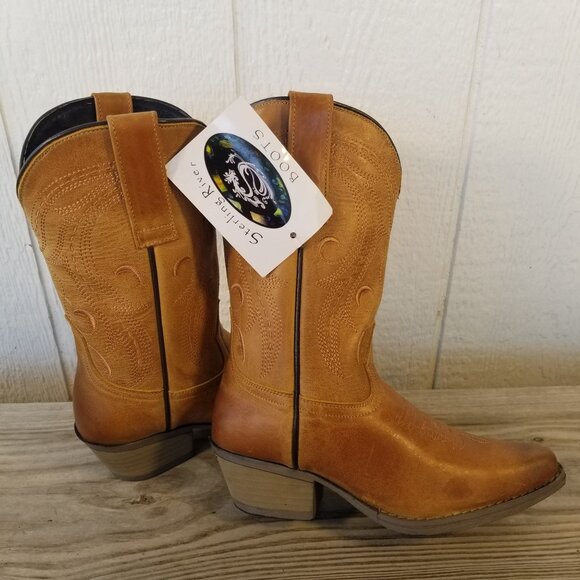 Sterling River Classic Womens Embroidered Leather Cowboy Boots 5.5 B SRC500 - Picture 3 of 13